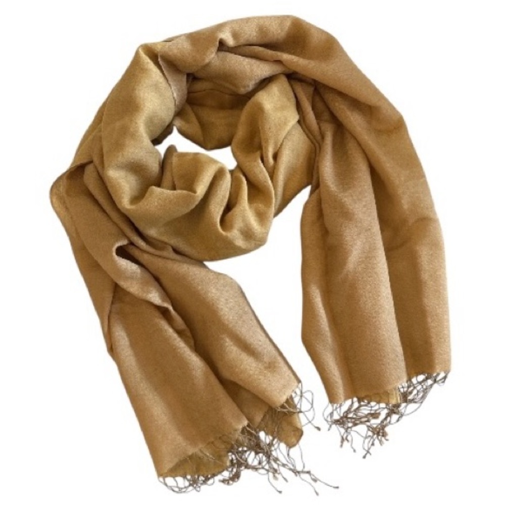 NWOT | Golden Tan Woven Silk Scarf / Wrap / Shawl
